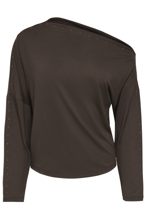 Only bruine dames t-shirt | Vooraanzicht