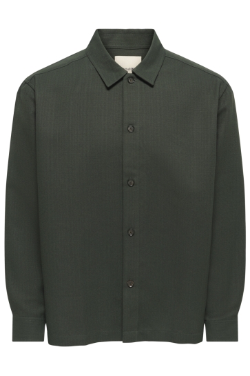Only & Sons onshansi ario ls shirt rlx Groen