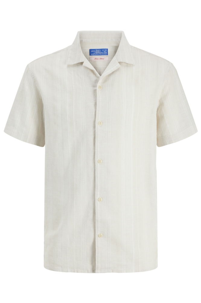 Jack & Jones beige heren overhemd | Vooraanzicht