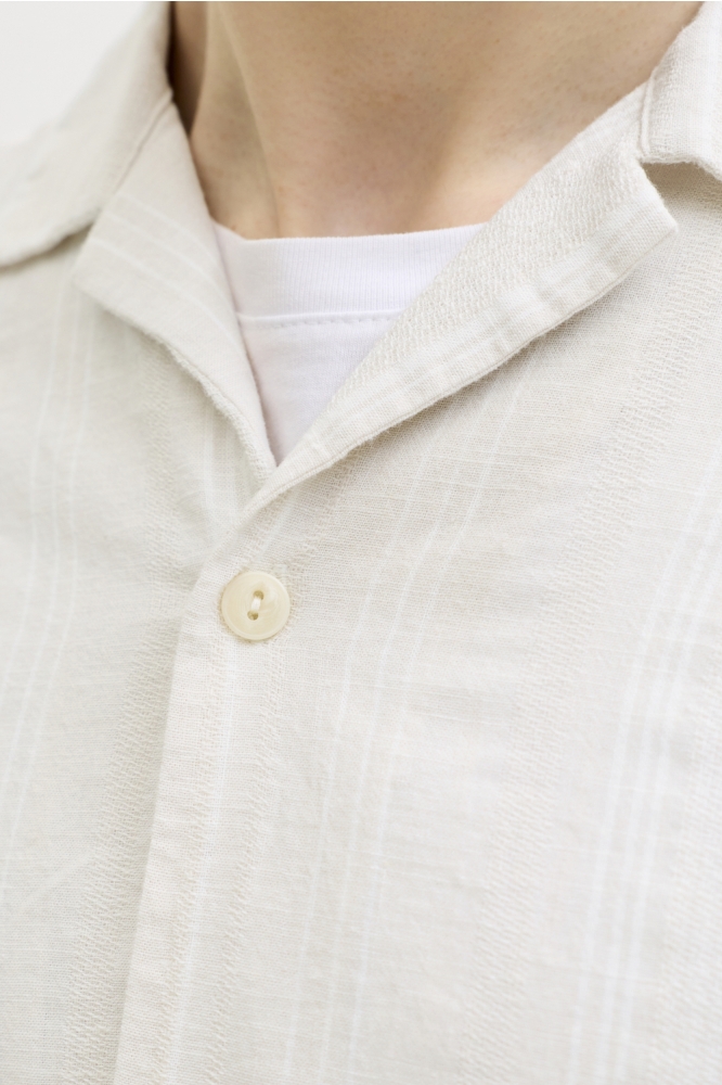 Jack & Jones beige heren overhemd | Close up
