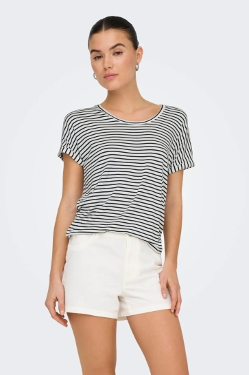 Jacqueline de Yong jdysissy s/s o-neck top jrs noos Blauw