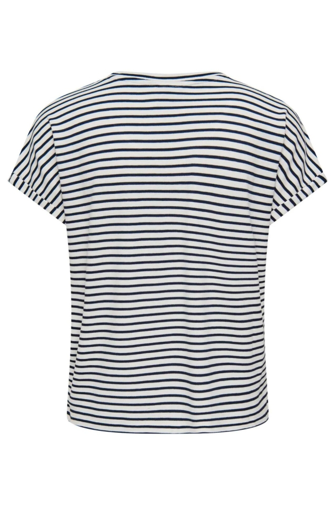 Jacqueline de Yong blauwe dames t-shirt | Achteraanzicht