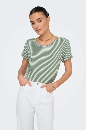 Jacqueline de Yong T-shirt JDYSISSY S/S O-NECK TOP JRS NOOS 15325267 Sea Spray/CLOUD DANCER