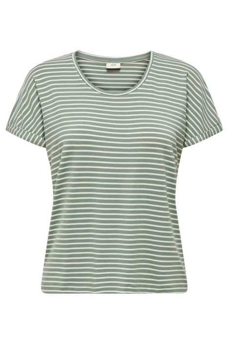 Jacqueline de Yong groene dames t-shirt | Vooraanzicht
