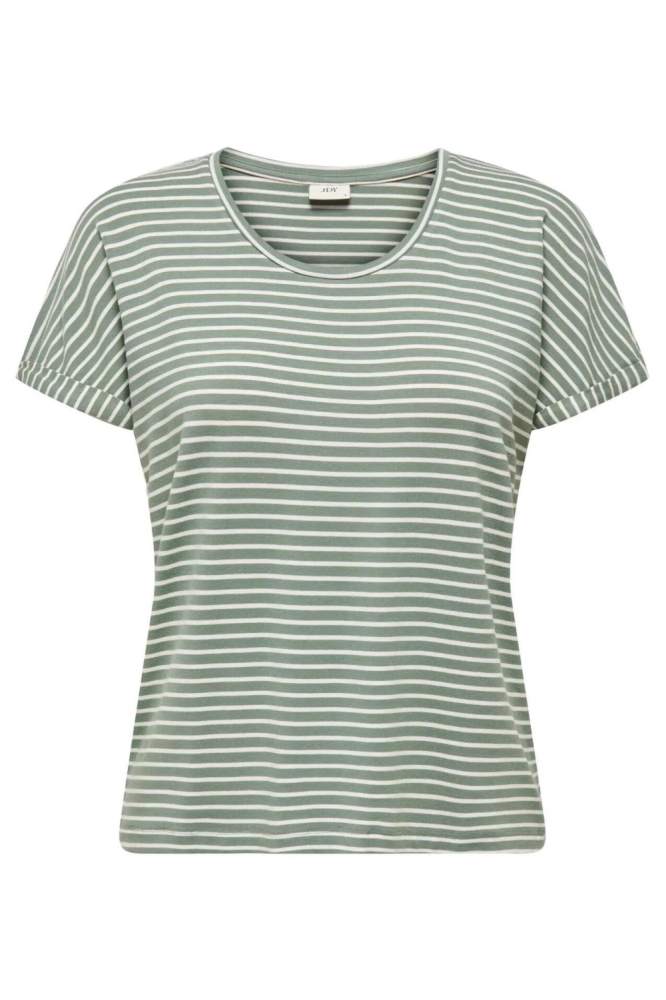 Jacqueline de Yong groene dames t-shirt | Vooraanzicht