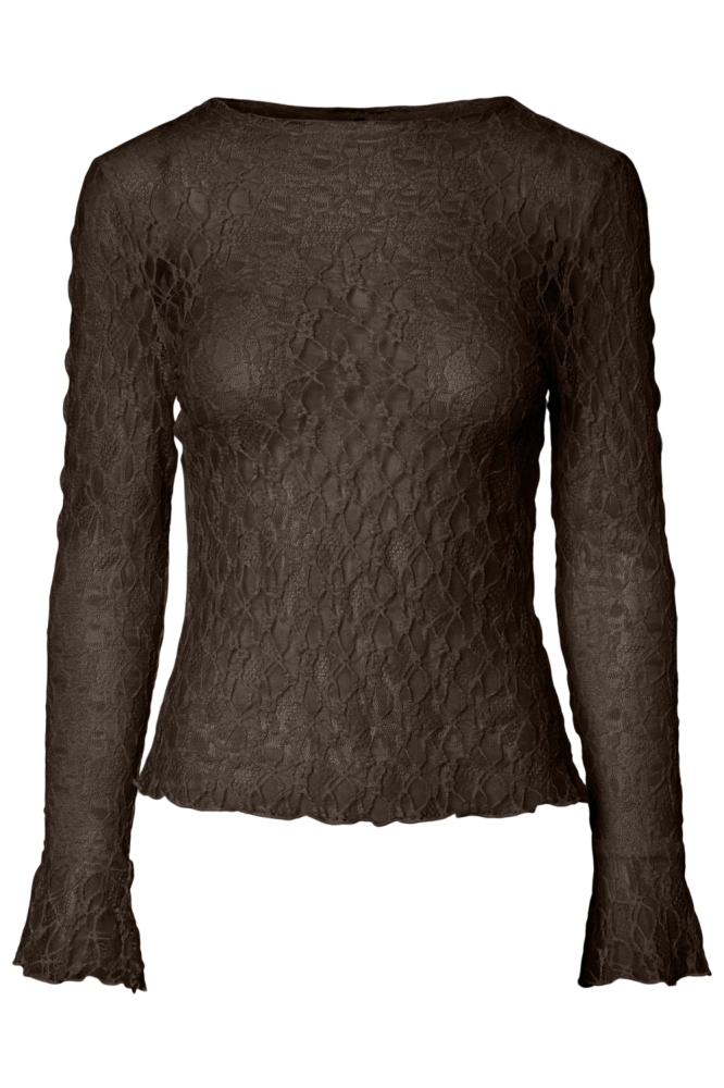 Pieces bruine dames top | Vooraanzicht
