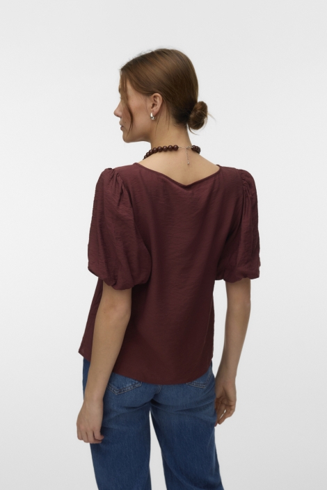Vero Moda bordeaux dames t-shirt | Achteraanzicht