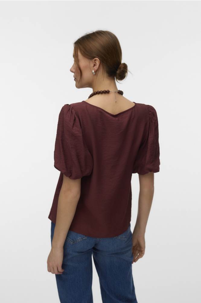 Vero Moda bordeaux dames t-shirt | Achteraanzicht