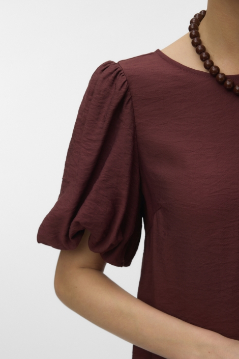 Vero Moda bordeaux dames t-shirt | Close up