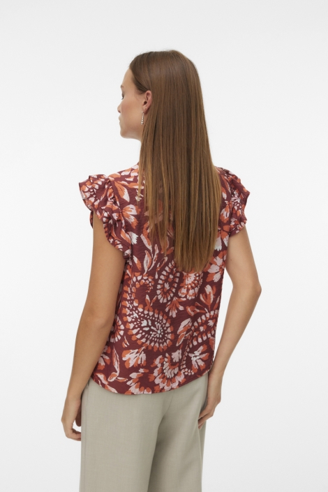 Vero Moda bordeaux dames top | Model achteraanzicht