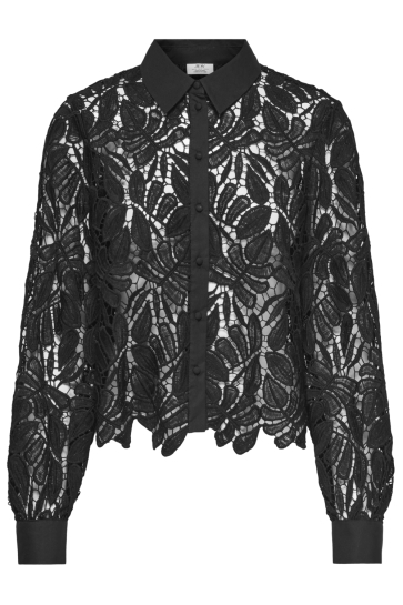 Jacqueline de Yong Blouse JDYLACILLA L/S LACE SHIRT WVN 15384356 Black