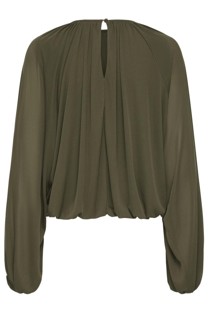 Jacqueline de Yong groene dames blouse | Achteraanzicht