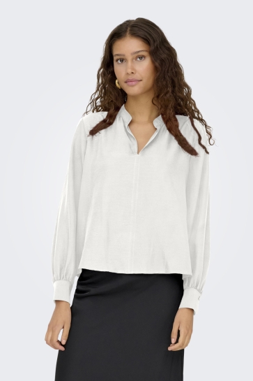Jacqueline de Yong jdyceleste l/s loose v-neck top wvn Wit