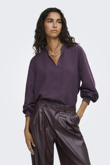 Jacqueline de Yong jdyceleste l/s loose v-neck top wvn Paars