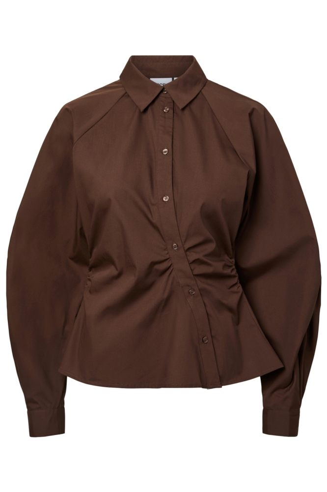 Pieces bruine dames blouse | Vooraanzicht