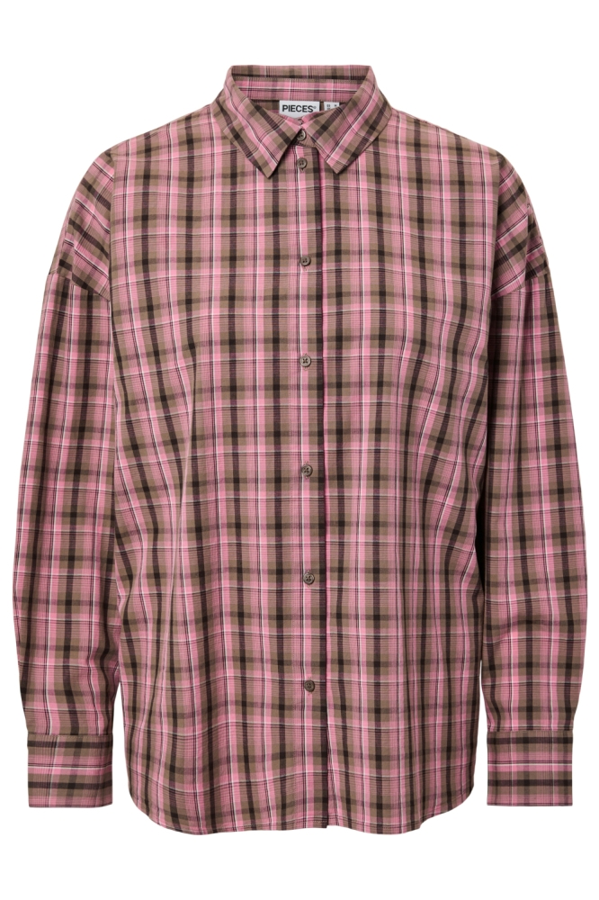Pieces bruine dames blouse | Vooraanzicht