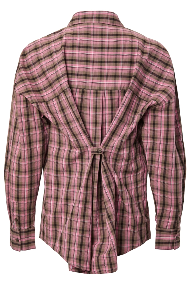 Pieces bruine dames blouse | Achteraanzicht