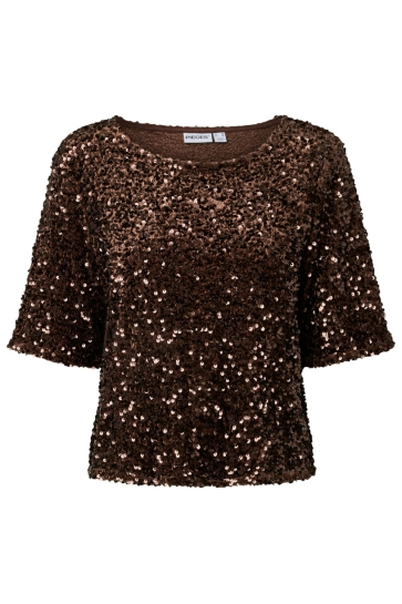 Pieces Top PCKAMMY SS TOP JRS BC 17168476 Chicory Coffee/Brown sequ