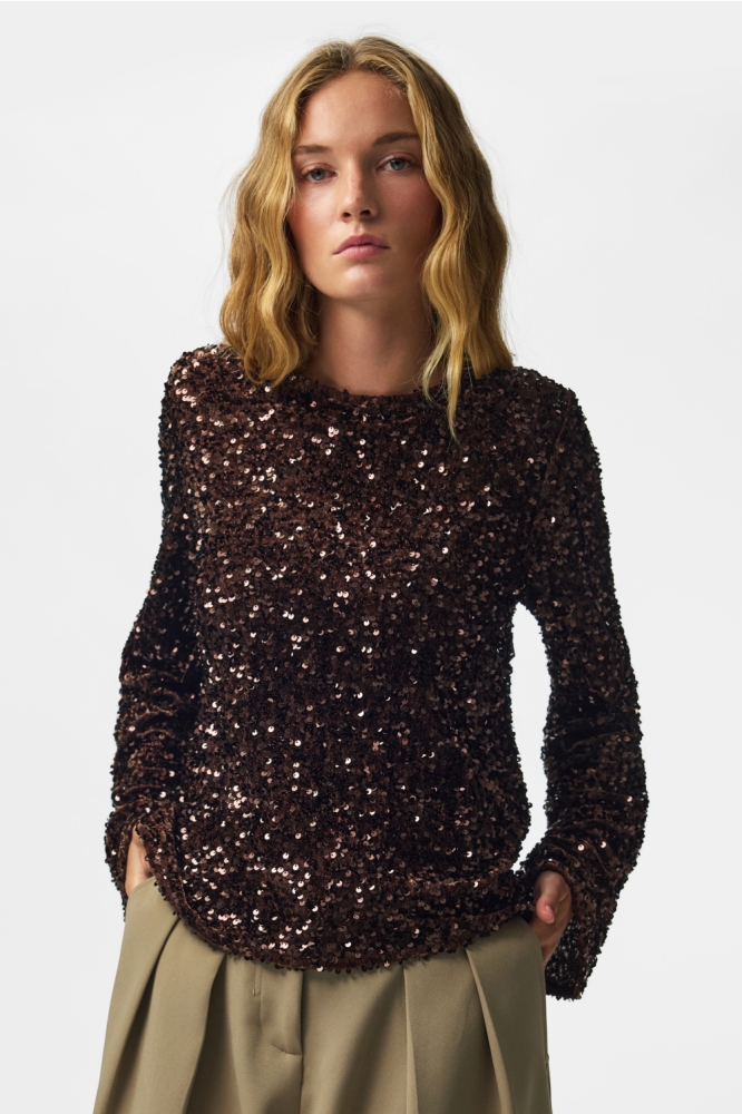 Pieces bruine dames t-shirt |