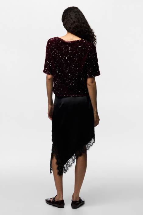Pieces bordeaux dames t-shirt | Model