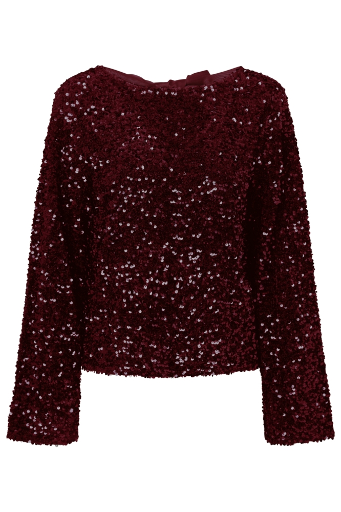 Pieces bordeaux dames t-shirt | Vooraanzicht