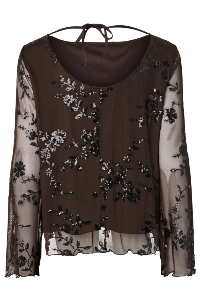 Pieces bruine dames top | Vooraanzicht