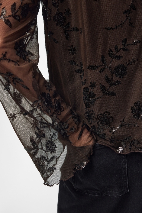 Pieces bruine dames top | Close up