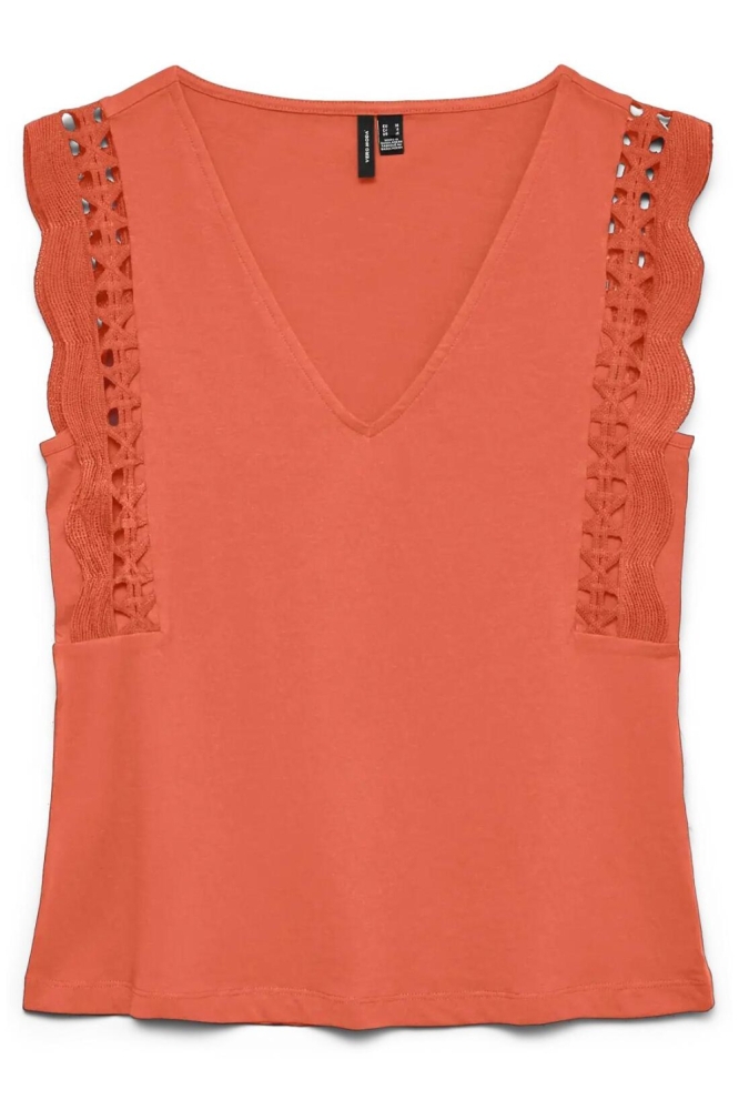 Vero Moda oranje dames top | Vooraanzicht