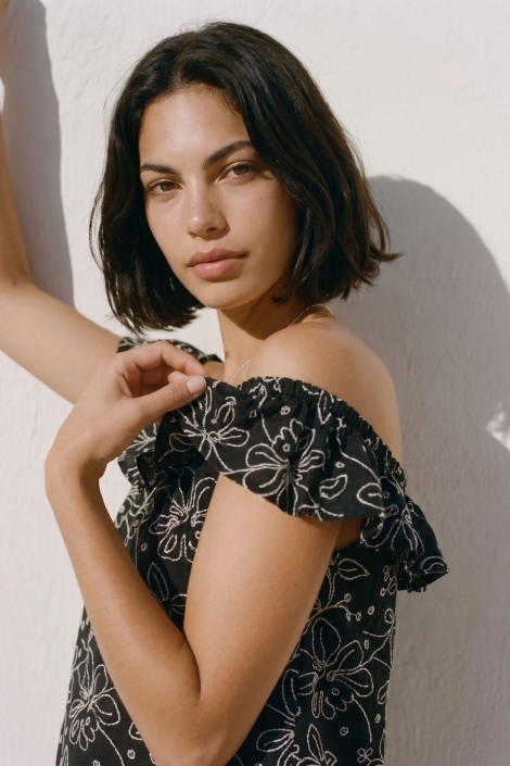Vero Moda zwarte dames top | Model achteraanzicht