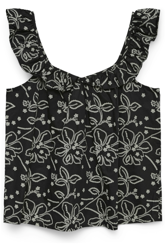 Vero Moda zwarte dames top | Model zijaanzicht