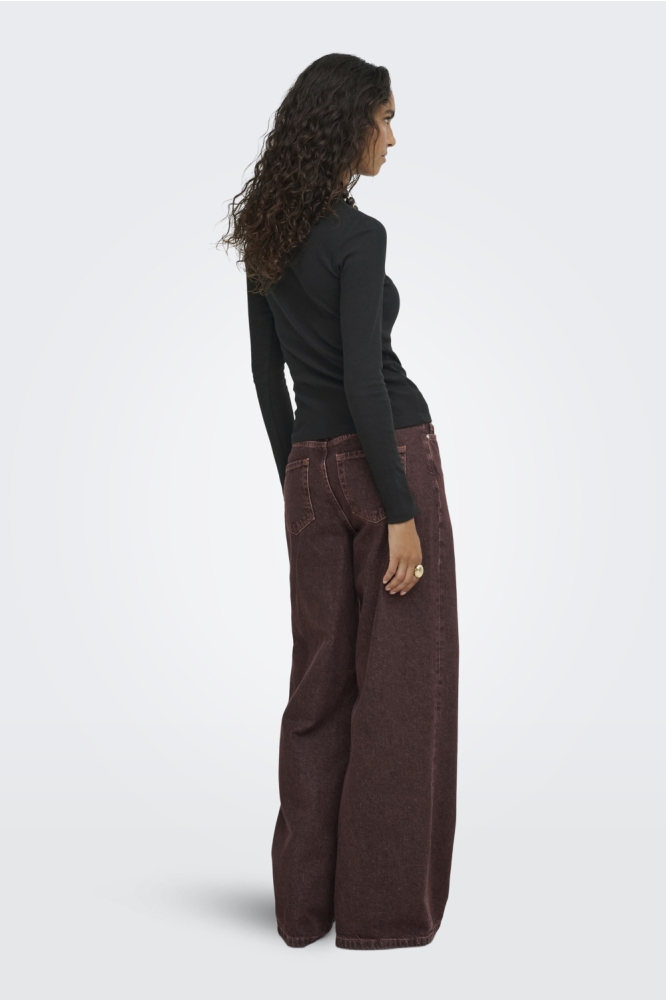 Jacqueline de Yong zwarte dames top | Model achteraanzicht