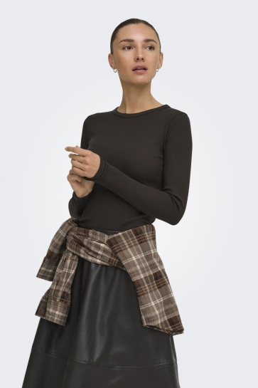 Jacqueline de Yong Top JDYLUCKY L/S O NECK NEW TOP JRS NOO 15378197 Chcolate Plum