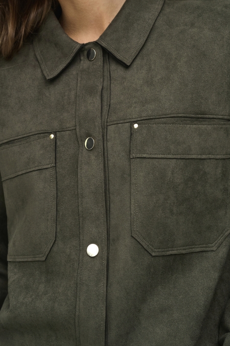 Jacqueline de Yong groene dames blouse | Close up