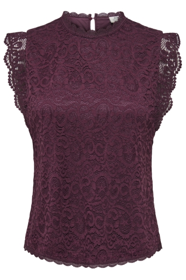 Jacqueline de Yong Top JDYLOTAS S/L LACE TOP JRS NOOS 15371696 WINDSOR WINE