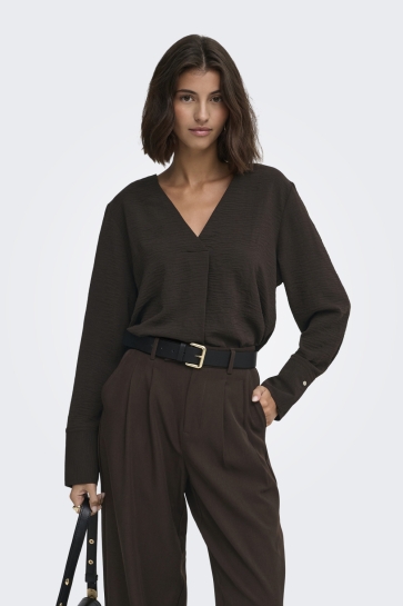 Jacqueline de Yong jdylion l/s v-neck top wvn Bruin