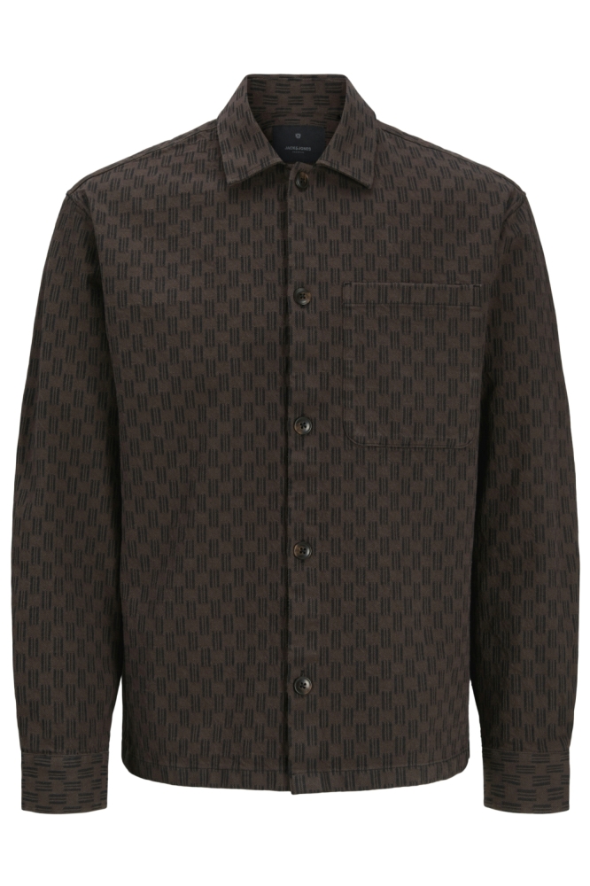 Jack & Jones bruine heren overhemd | Vooraanzicht