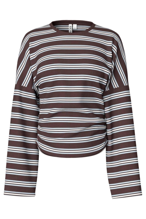 Pieces bruine dames t-shirt | Vooraanzicht