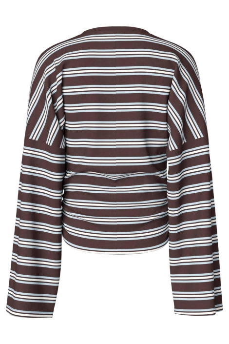 Pieces bruine dames t-shirt | Achteraanzicht