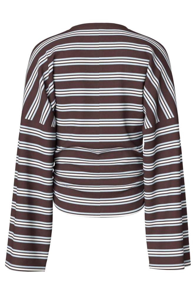 Pieces bruine dames t-shirt | Achteraanzicht
