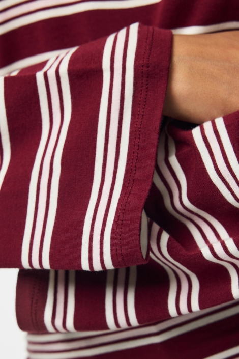 Pieces bordeaux dames t-shirt | Close up