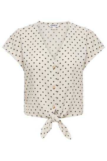 Only Blouse ONLEMMIA SS KNOT SHIRT PNT 15380061 PUMICE STONE/DELICIOSO
