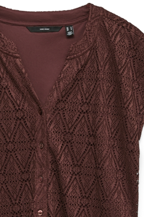 Vero Moda bordeaux dames blouse | Close up