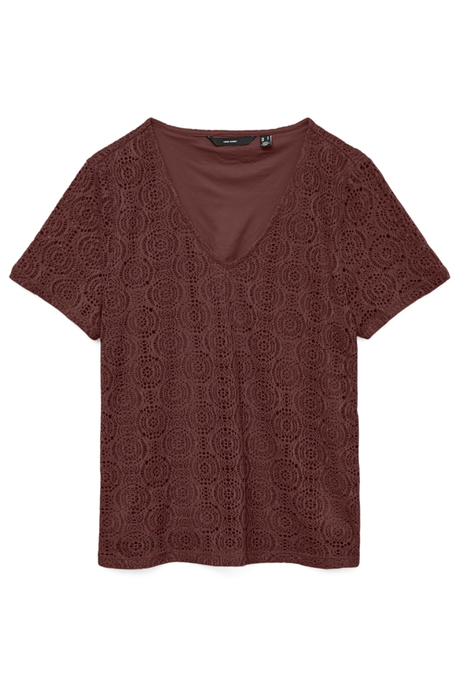 Vero Moda bordeaux dames t-shirt | Vooraanzicht
