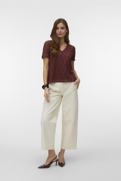 Vero Moda bordeaux dames t-shirt | Model