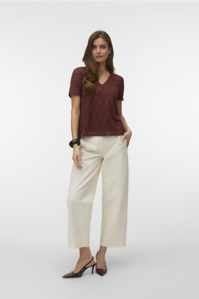 Vero Moda bordeaux dames t-shirt | Model
