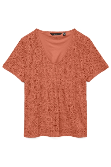 Vero Moda T-shirt VMMAYA SS V NECK TOP JRS 10325037 LANGOUSTINO