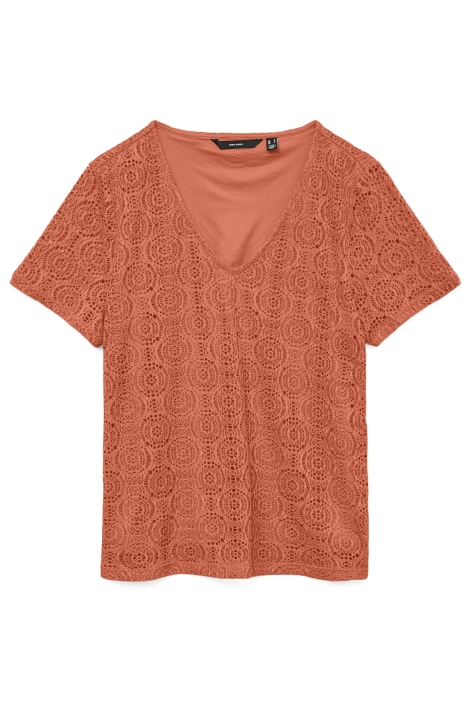 Vero Moda oranje dames t-shirt | Vooraanzicht