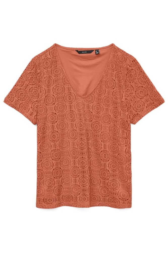 Vero Moda oranje dames t-shirt | Vooraanzicht