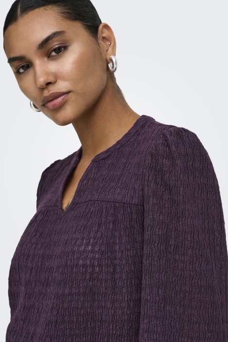 Only paarse dames blouse | Model vooraanzicht
