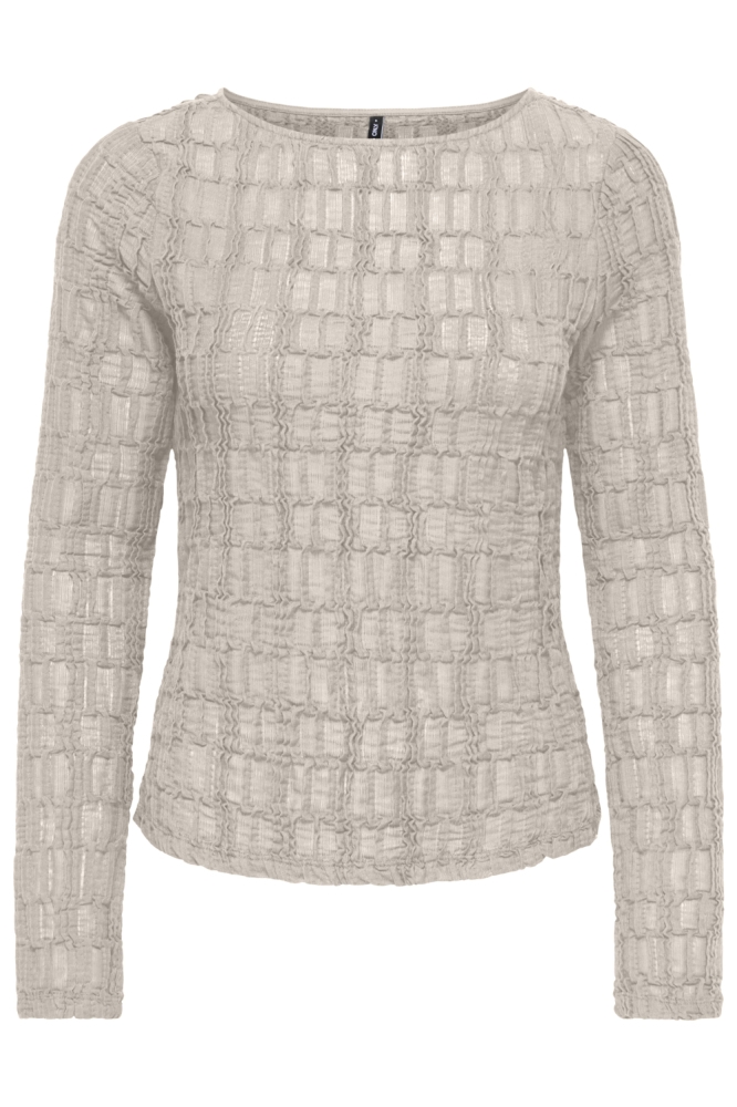 Only beige dames t-shirt | Vooraanzicht